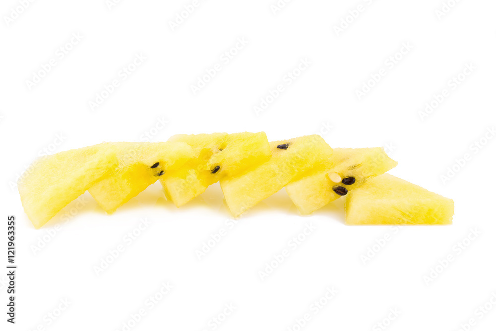 yellow watermelon isolated on white background yellow watermelon isolated on white background