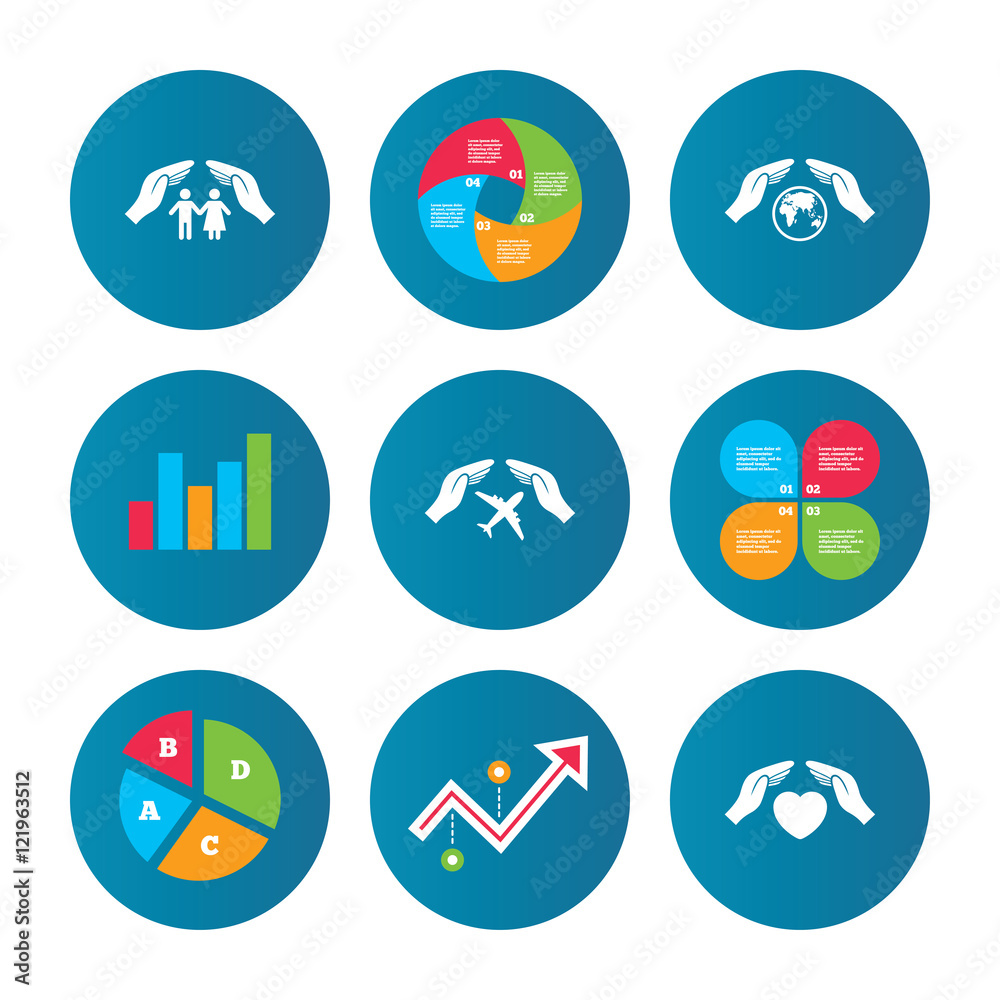 Hands insurance icons. Human life-assurance. Hands insurance icons. Human life-assurance.
