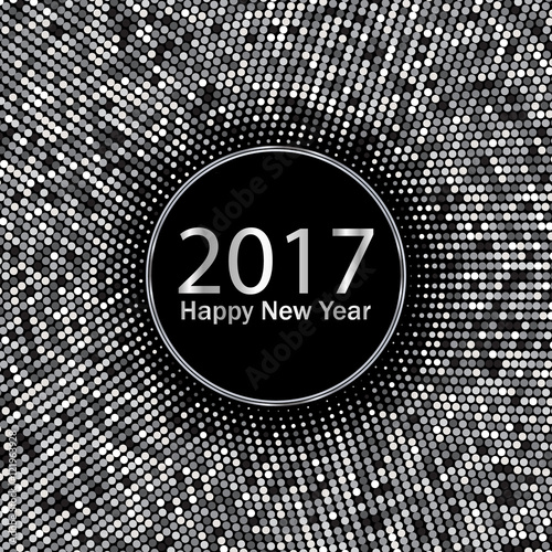 2017 Happy New Year. Silver vector background