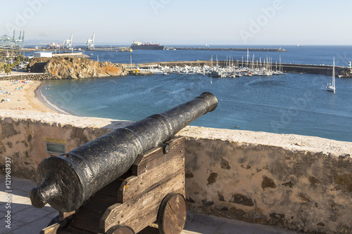 Cannons aiming at the sea in Sines, Portugal