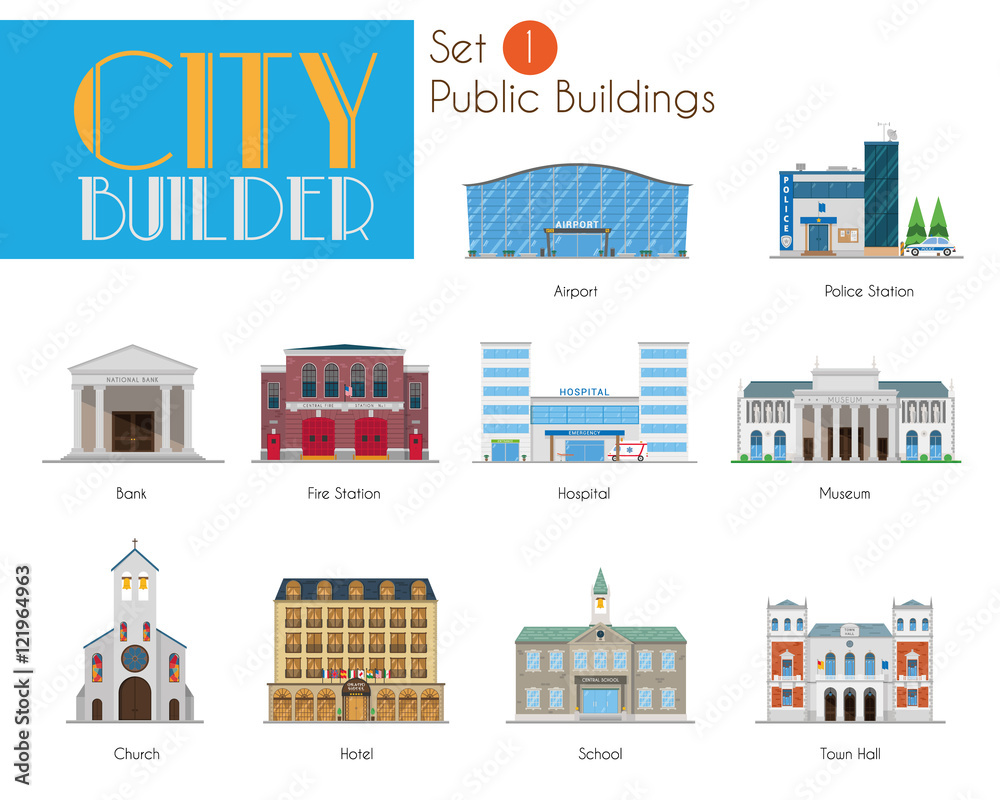 City Builder Set 1: Public and Municipal Buildings
