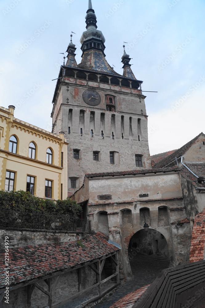 Clock Tower (Turnul cu ceas) in Sighisoara, Transylvania, Romania