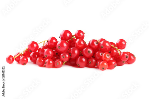 Red currants isolated on a white