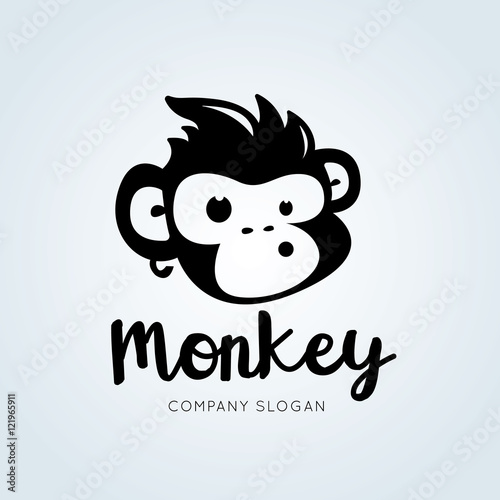 Carta da parati Scimmie - Carta da parati Monkey Logo Template.