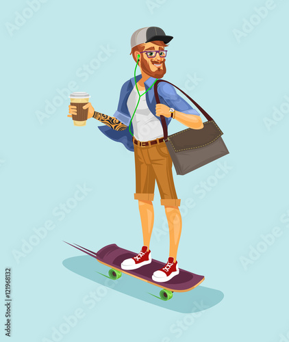 Vector illustration of a cool hipster
