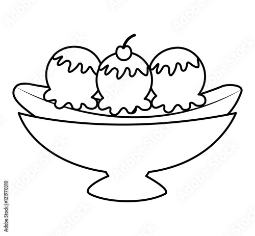 delicious banana split icon vector illustration design