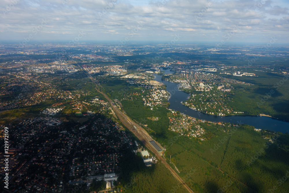 Aerial view of Berlin and the surrounding area