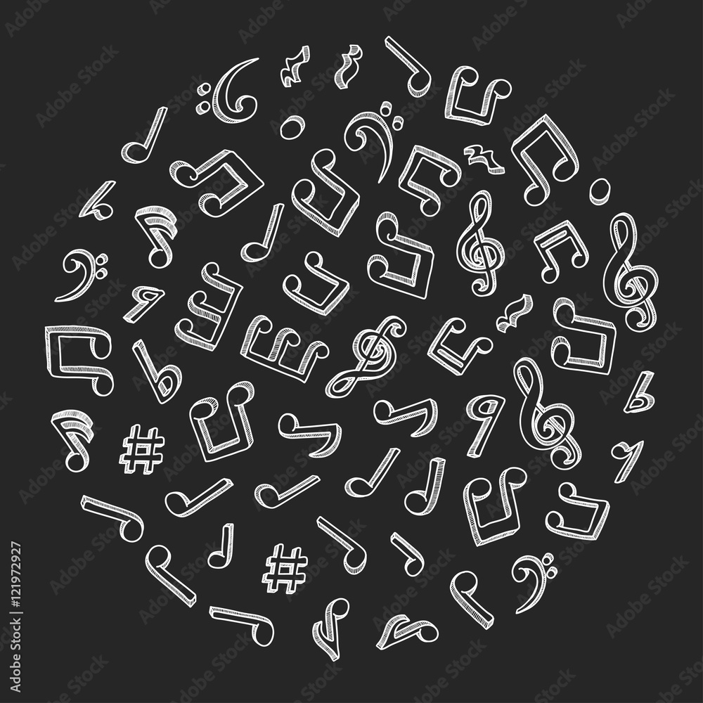 Music notes. Vector illustration. Music notes. Vector illustration.