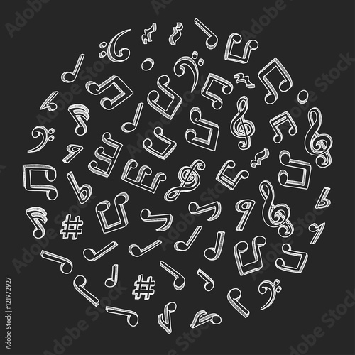 Music notes. Vector illustration.