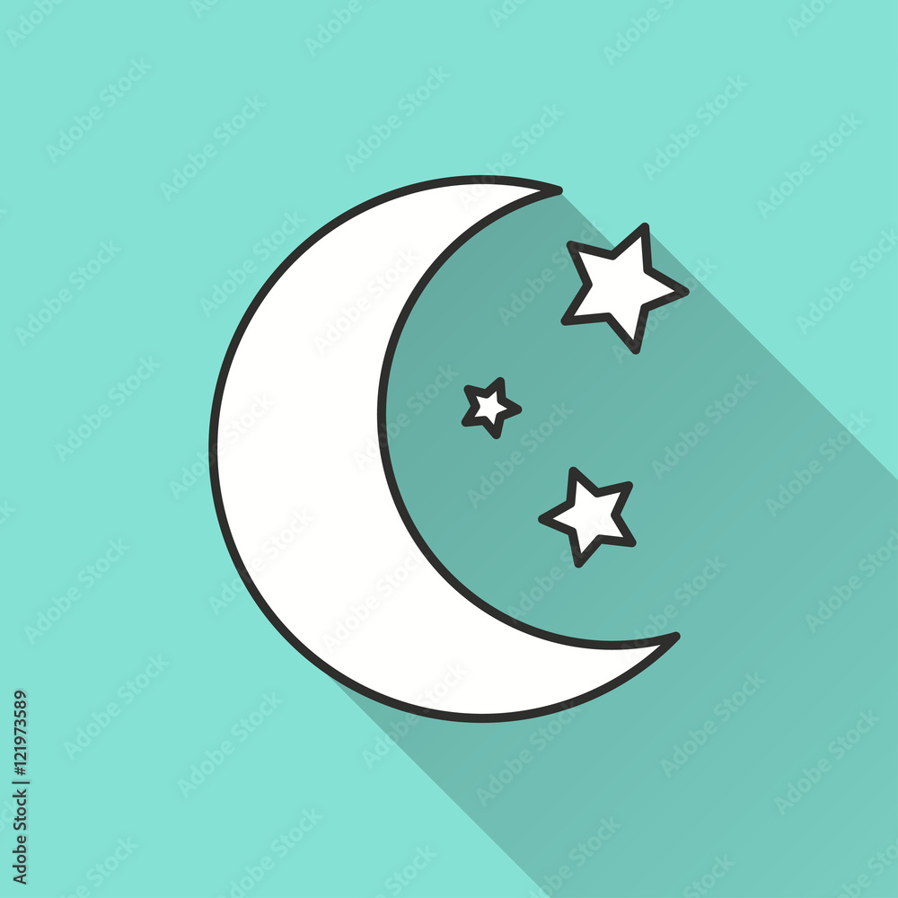 Moon star - vector icon. Moon star - vector icon.