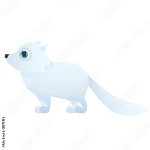 Arctic fox isolated on white background. Vector illustration