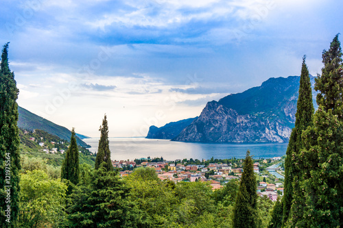 Fototapeta Naklejka Na Ścianę i Meble -  View of Riva Del Garda and Lake Garda, Lombardy, Italy