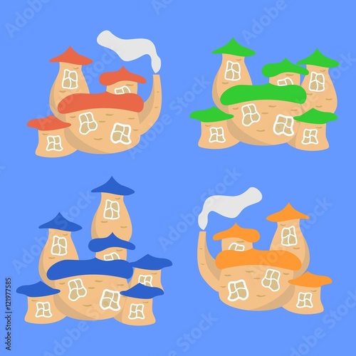 set of homes
