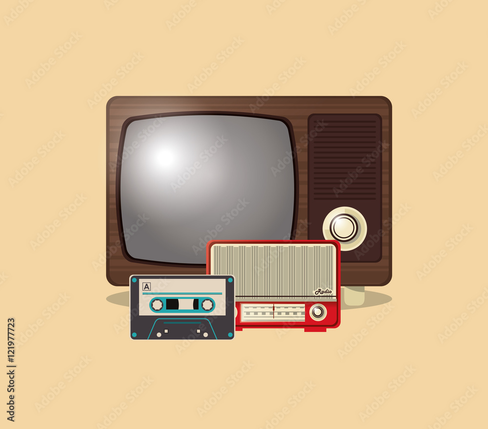 flat design retro tv emblem image vector illustration flat design retro tv emblem image vector illustration