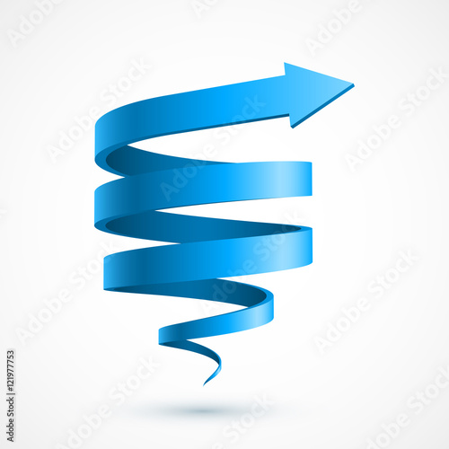 Blue spiral arrow photo