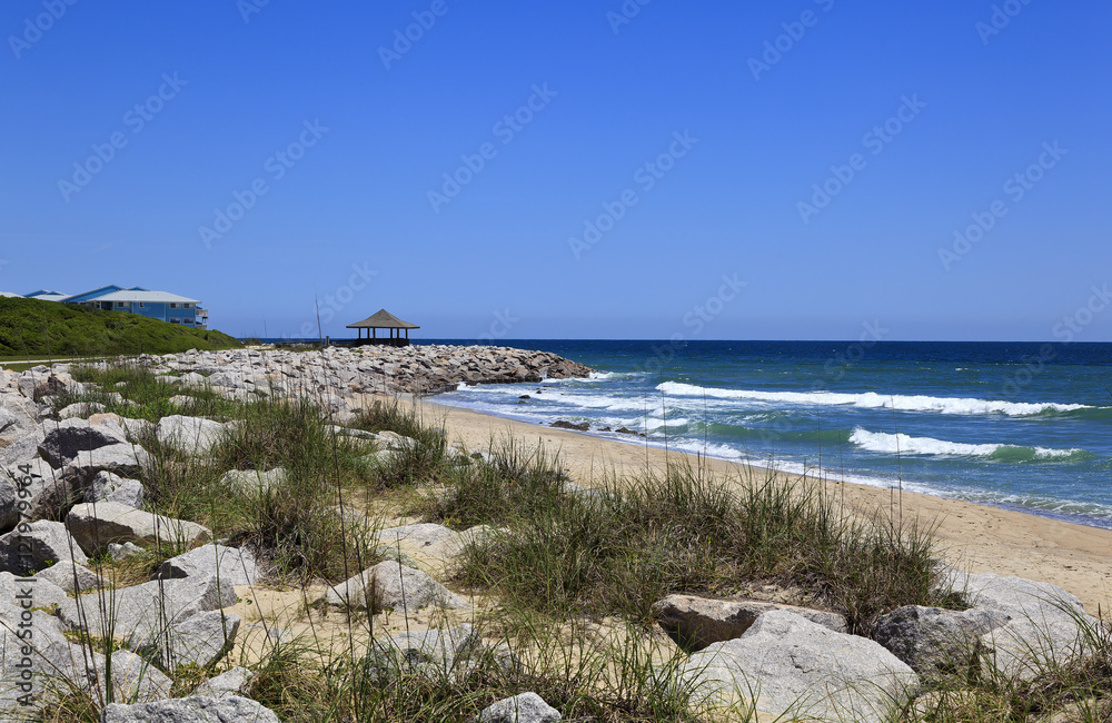 Kure Beach at the Historic Site of Fort Fisher in North Carolina foto de Stock Adobe Stock