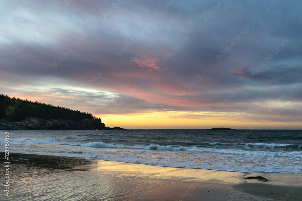 Sand Beach - Dramatic Sunrise Over the Ocean Sand Beach - Dramatic Sunrise Over the Ocean
