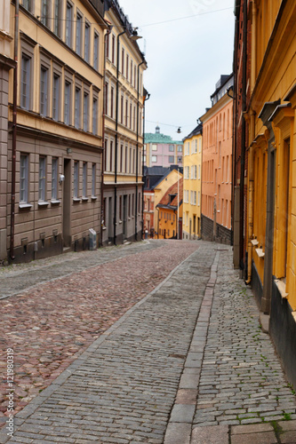 Narrow Street in Old Town of Stockholm, Sweden