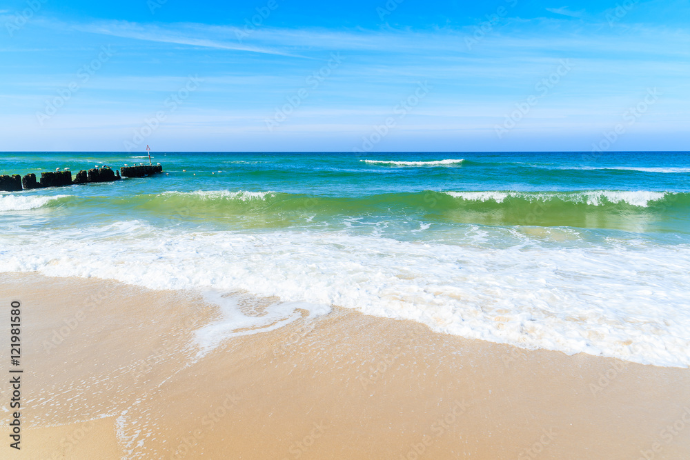 Waves at North Sea beach in Kampen, Sylt island, Germany Waves at North Sea beach in Kampen, Sylt island, Germany