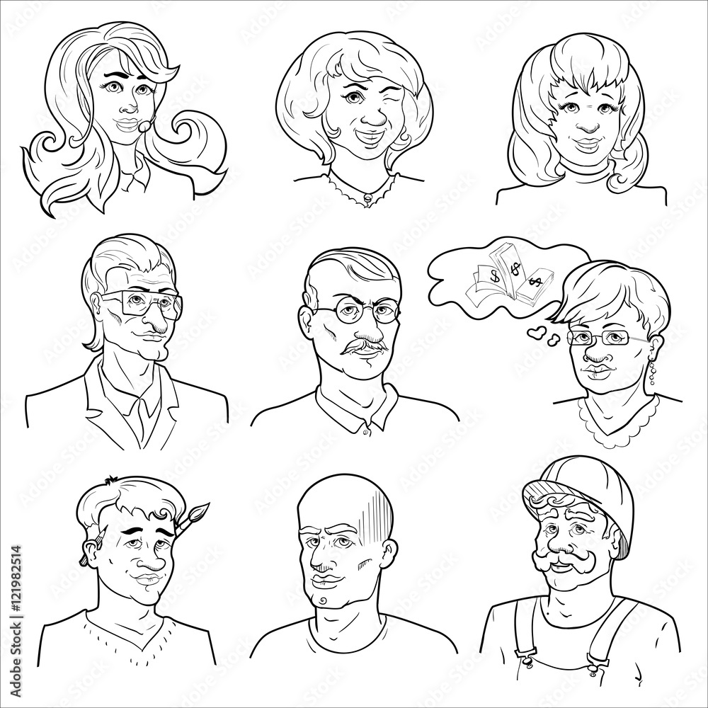 Hand Drawn Avatars Set Hand Drawn Avatars Set