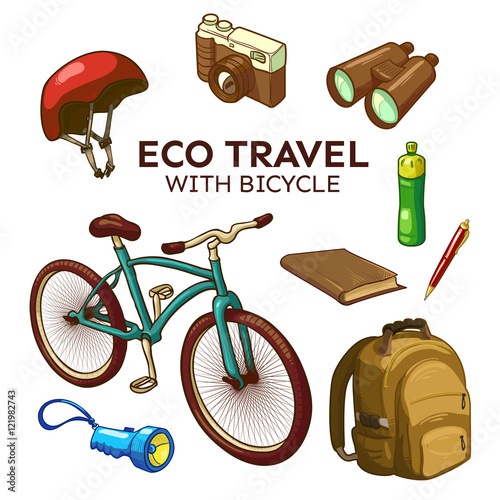 Eco Bicycle Travel Elements Set