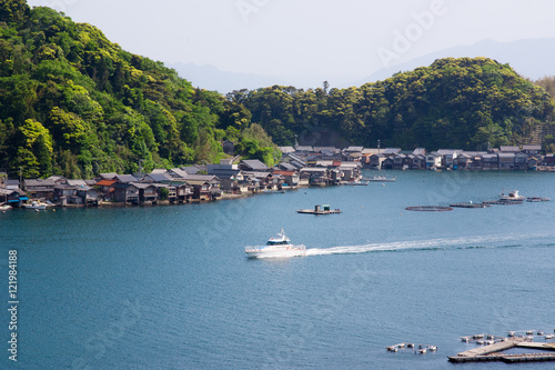 Boat docks known as funaya in Ine Tango Kyoto Japan
