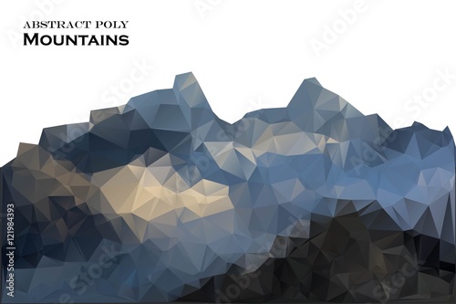 Abstract background with mountains in polygonal style. Vector illustration. Design element.