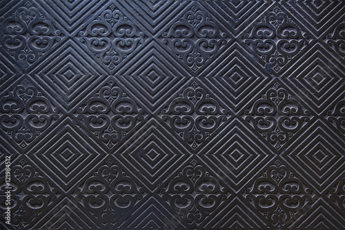Old black metal door background texture