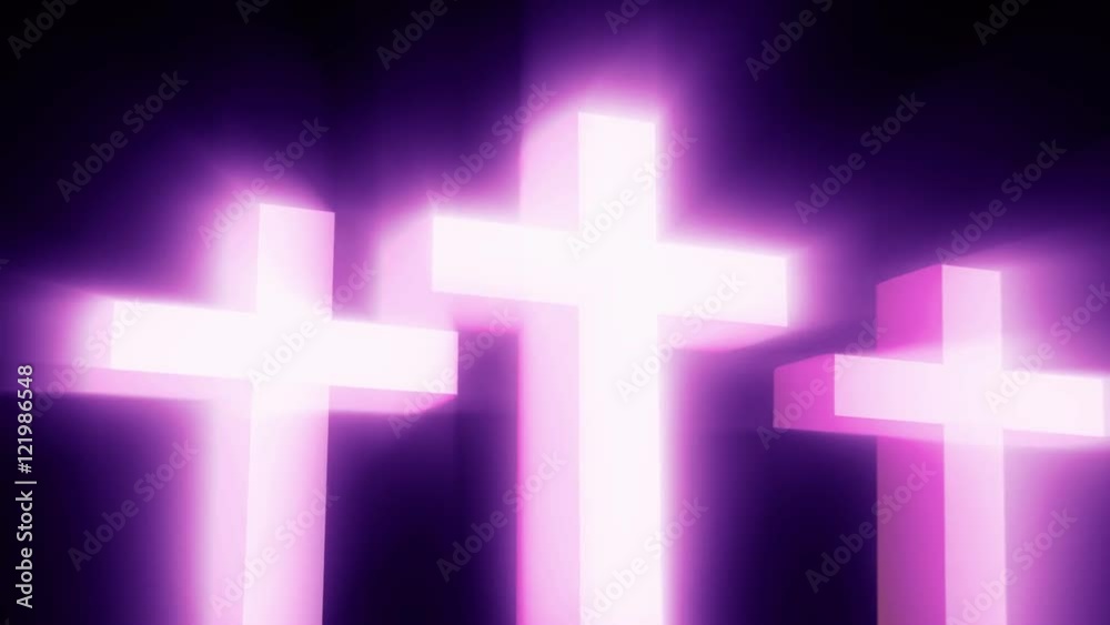 A camera move across 3 crosses. Light Rays and glow from behind them. 8 second duration. HD 1080i. A camera move across 3 crosses. Light Rays and glow from behind them. 8 second duration. HD 1080i.