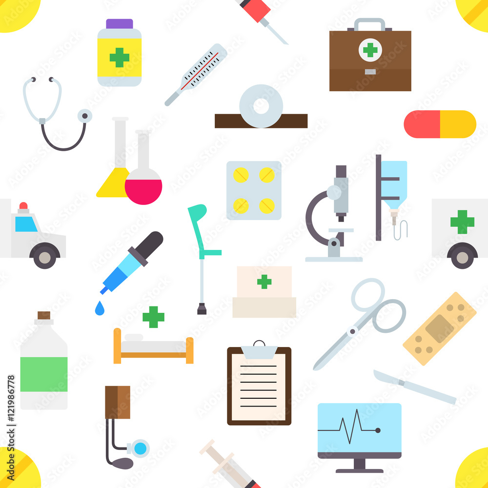 Medicine vector pattern stickers Medicine vector pattern stickers