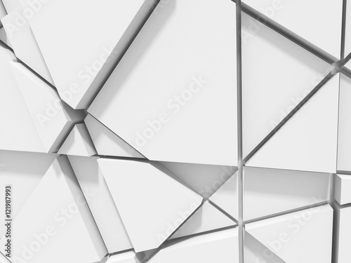 Abstract chaotic poligon pattern white wall background