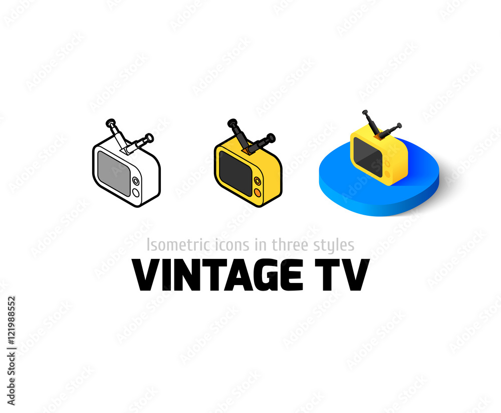 Vintage TV icon in different style