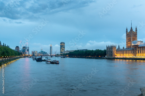 Night Cityscape of London from Westminster Bridge, England, United Kingdom