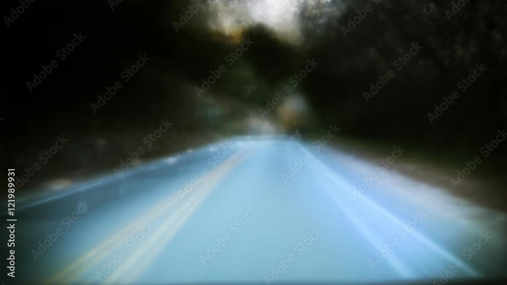 A stylized time lapse of driving through the countryside with a soft,fuzzy and dreamlike look. HD 1080.
