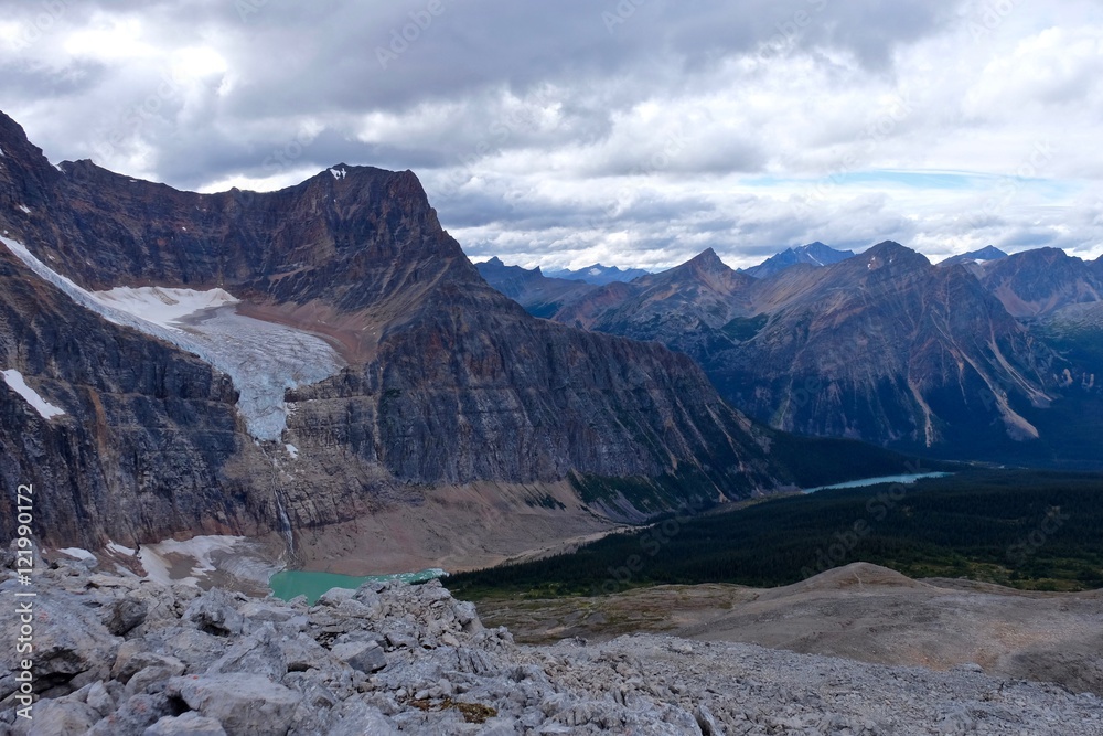 Storm over mountains. Mount Edith Cavell. Jasper NP. Alberta. Canada. 