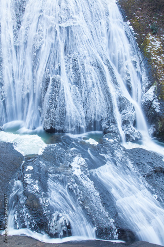 Ice waterfall in winter season Fukuroda Falls   Ibaraki prefecture   Japan