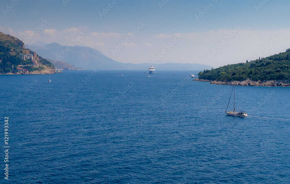 Sailing off Dalmatian coast