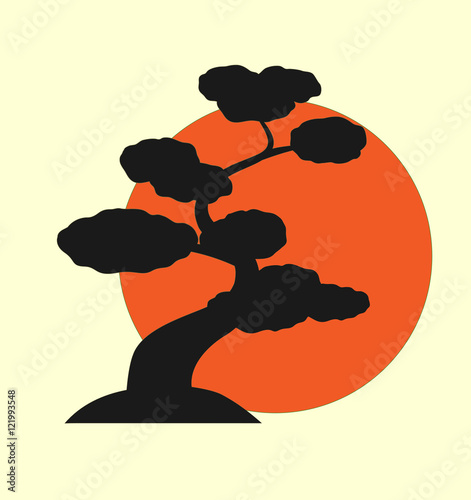 Bonsai Plant Vector Silhouette
