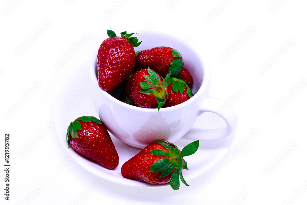 Fresh strawberry isolated on white background