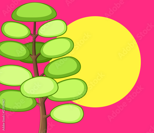 Colored Comic Tree Background