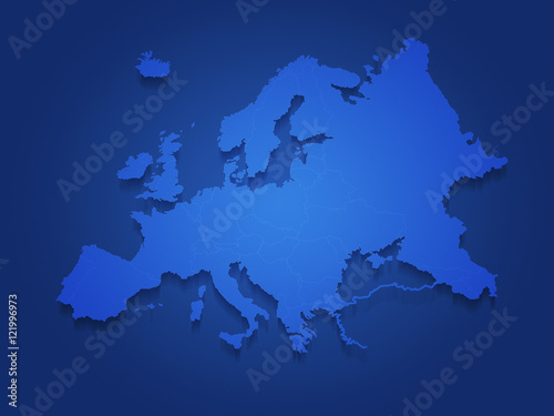 Europe Continent Blue Graphic