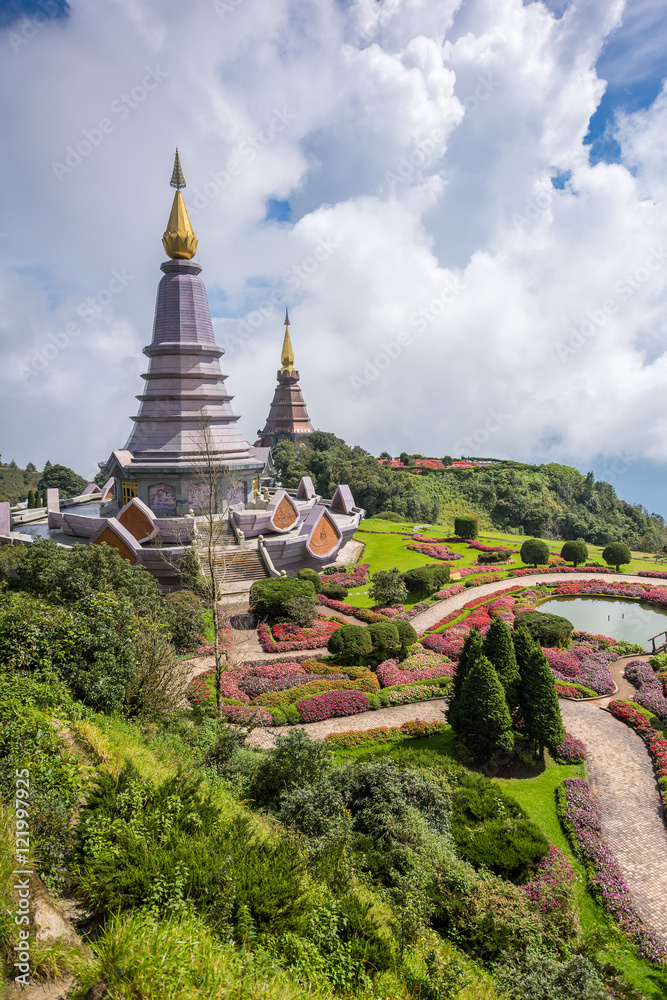 Pagoda on the top of Inthanon mountain, Chiang Mai, Thailand. Pagoda on the top of Inthanon mountain, Chiang Mai, Thailand.