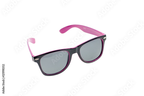  purple sun glasses isolated on white background