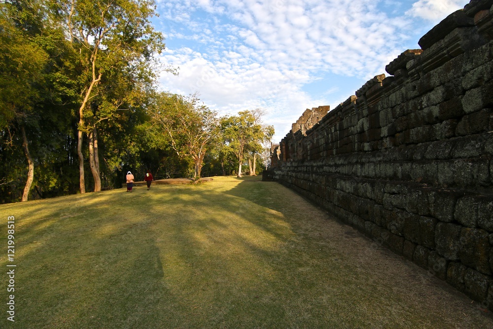 Phanom Rung Stone Castle Wall in buriram,Thailand
