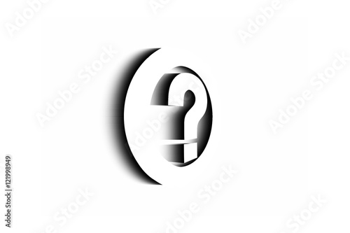 illustration of question mark on white