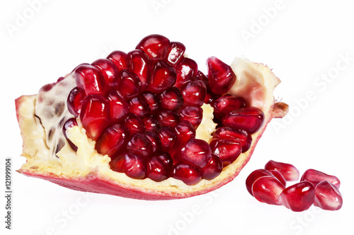  Fruit of red pomegranate isolated on white background