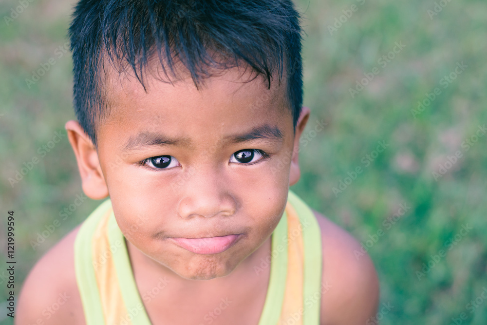 Happy joyful little boy