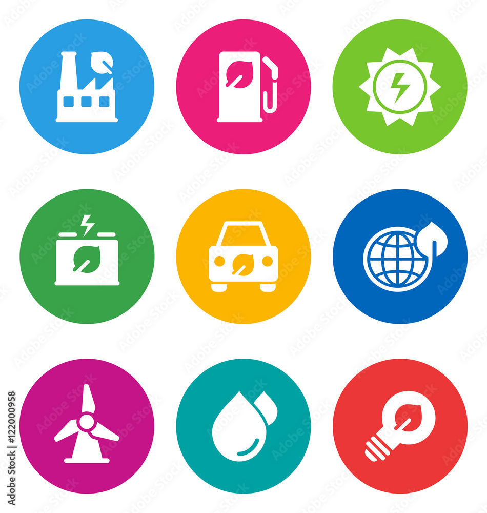 color environmental icons color environmental icons