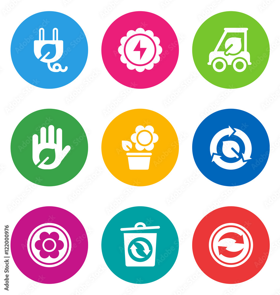 color environmental icons color environmental icons