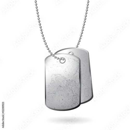 dog tag on white background